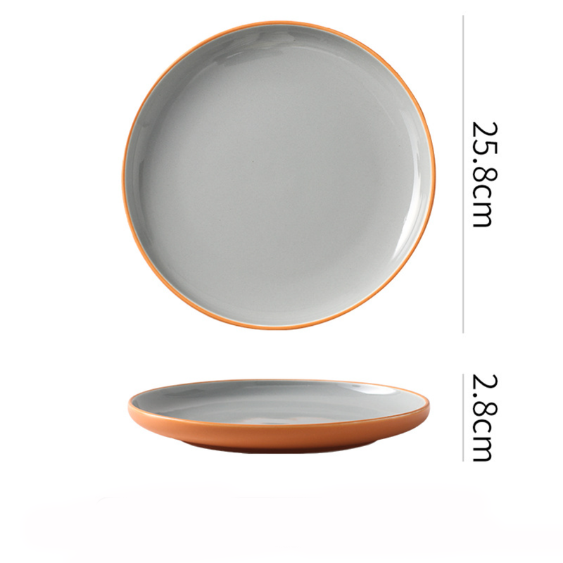 Zoella Dinner Plate Grey - Serving plate, rice plate, ceramic dinner plates| Plates for dining table & home decor