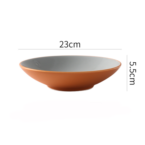 Zoella Pasta Plate Grey - Serving plate, pasta plate, lunch plate, deep plate | Plates for dining table & home decor