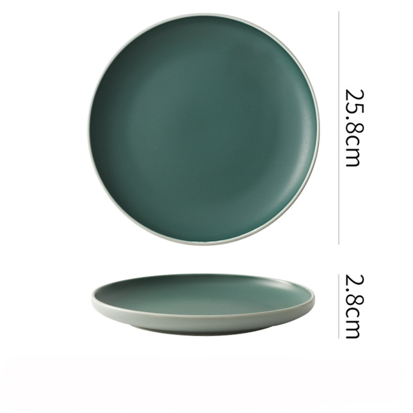 Zoella Dinner Plate Green - Serving plate, rice plate, ceramic dinner plates| Plates for dining table & home decor
