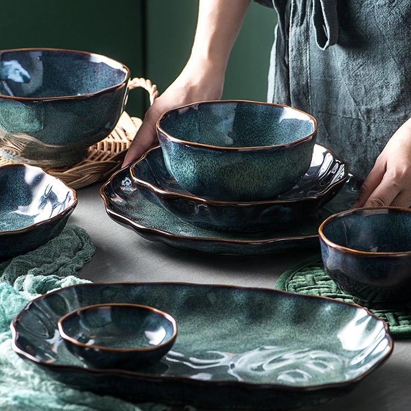 Emerald Long Plate - Ceramic platter, serving platter, fruit platter | Plates for dining table & home decor