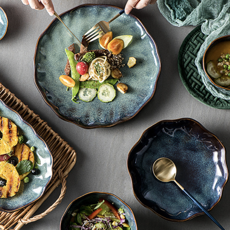 Emerald Plate - Serving plate, lunch plate, ceramic dinner plates| Plates for dining table & home decor