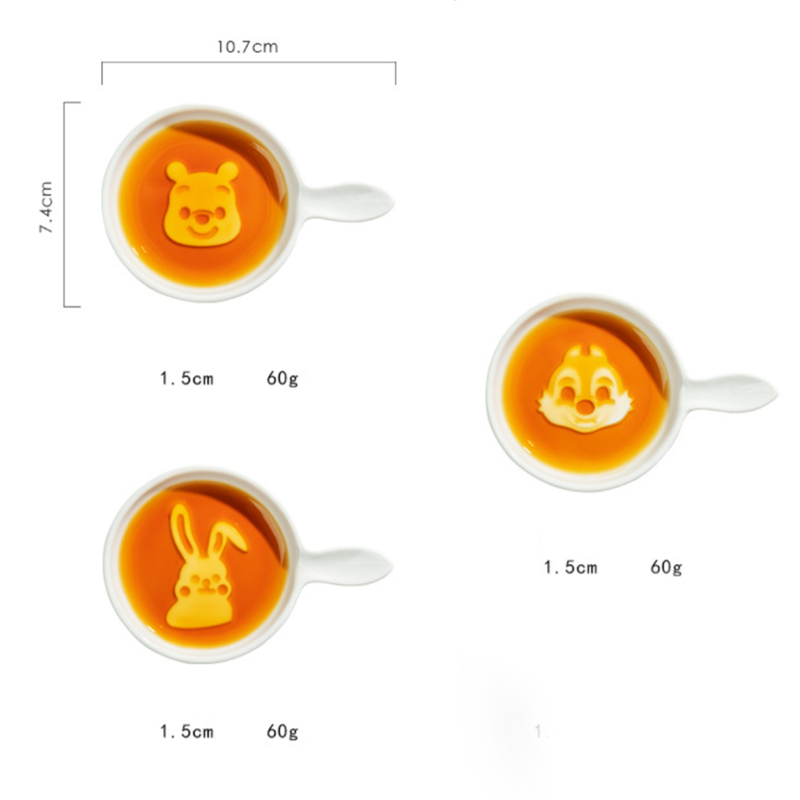 Food Plate Cartoon set of 3 - Bowl, ceramic bowl, dip bowls, chutney bowl, dip bowls ceramic | Bowls for dining table & home decor 