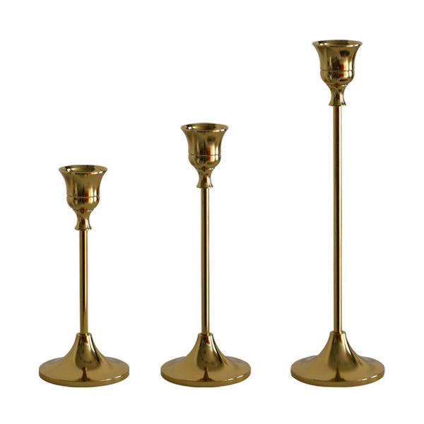 Golden Candle Stand Set Of 3