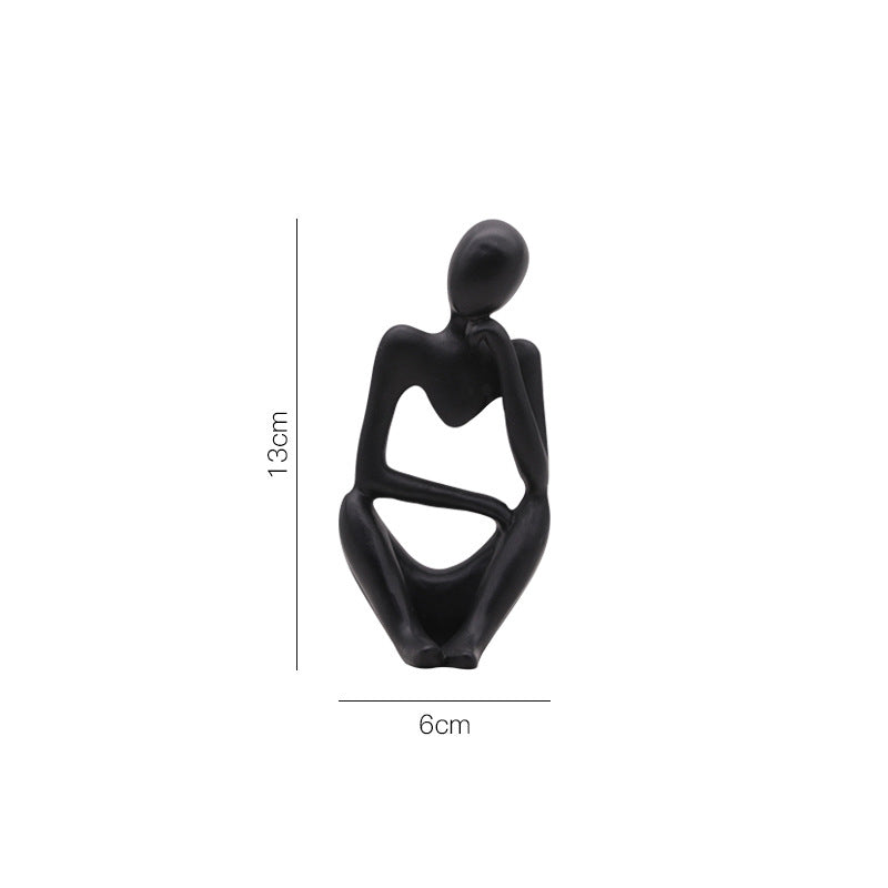 Black Sitting Showpiece Thinking - Showpiece | Home decor item | Room decoration item