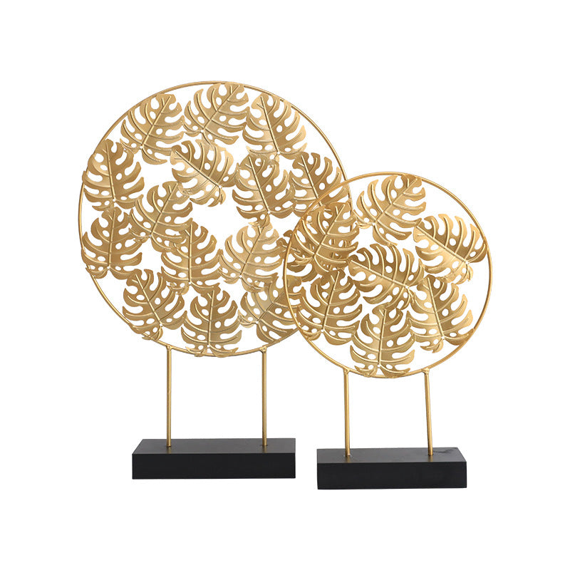 Golden Leaf Showpiece - Showpiece | Home decor item | Room decoration item