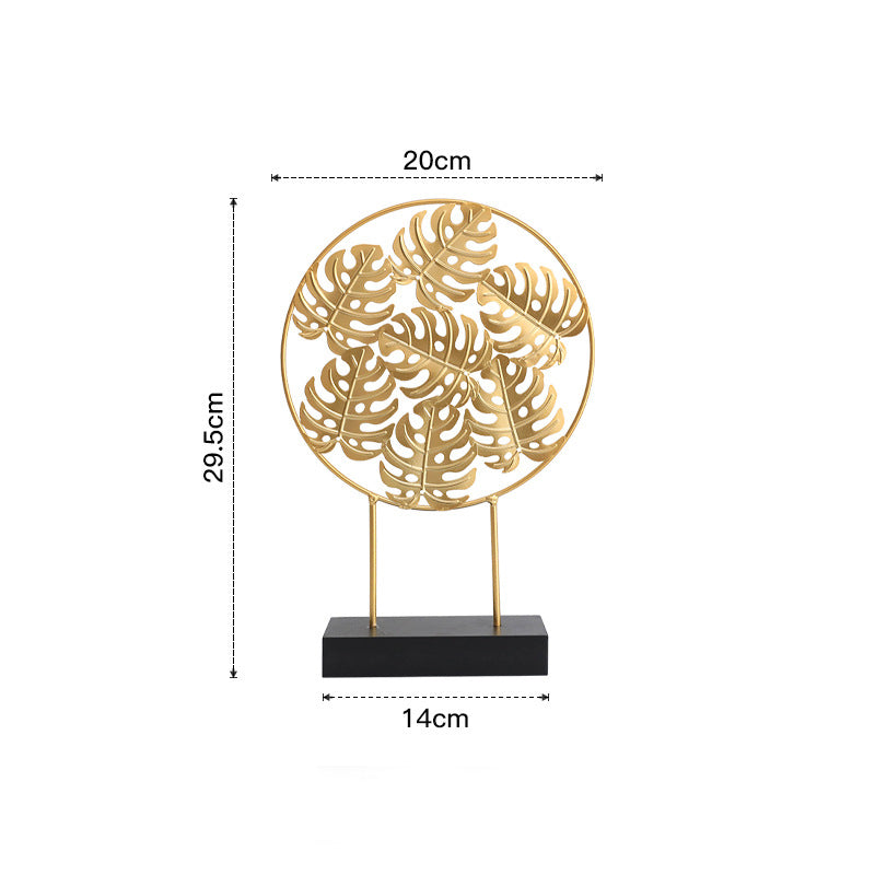 Golden Leaf Showpiece - Showpiece | Home decor item | Room decoration item