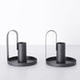 Short Black Candle Holders Set Of 2 - Candle holder set | Home decor items