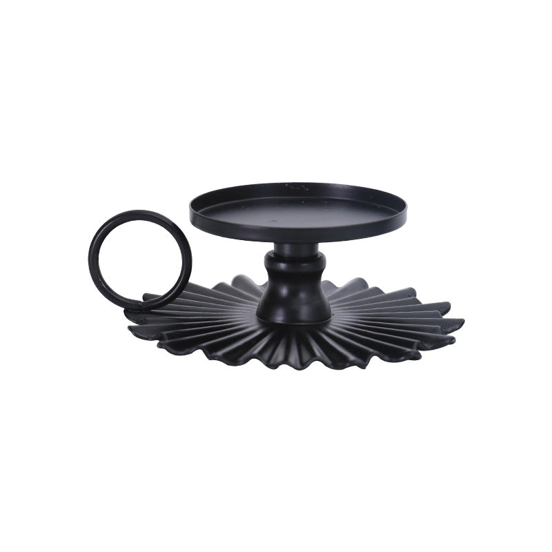 Black Round Candle Stands Set Of 2 - Candle stand | Room decor