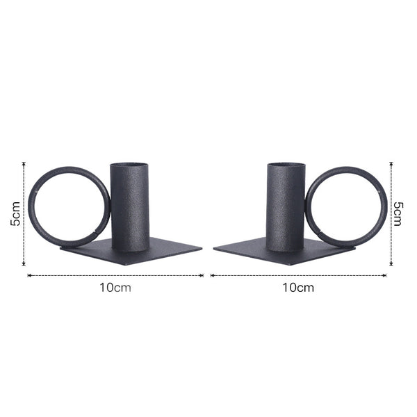 Black Ring Candle Holders Set Of 2