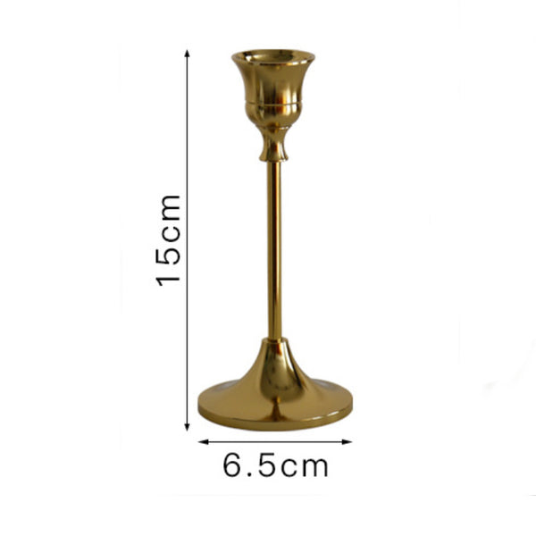 Taper Candle Stand Gold Set Of 3