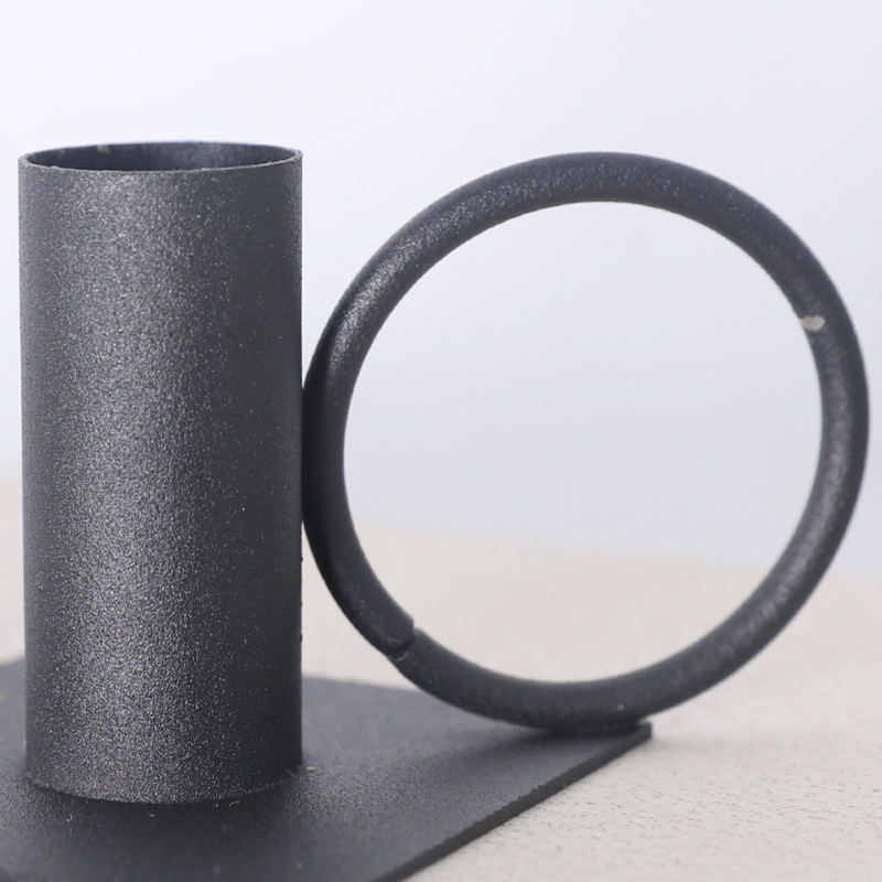 Black Ring Candle Holders Set Of 2 - Candle holder | Home decor