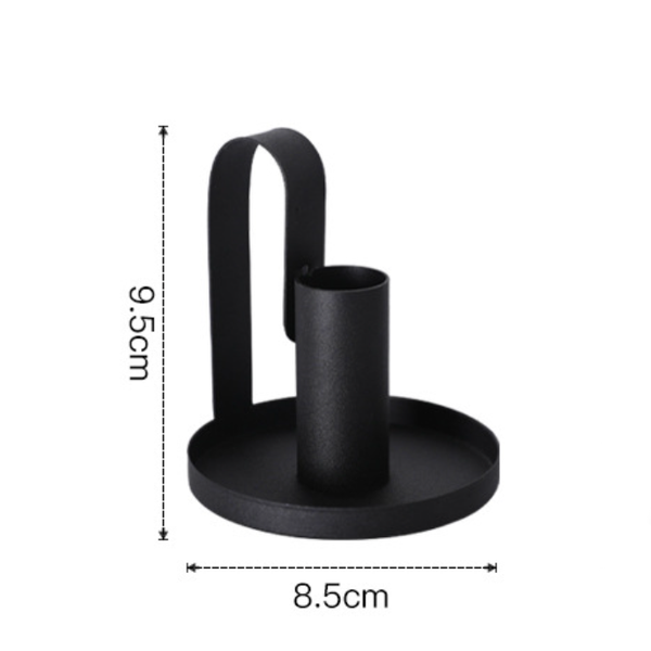 Short Black Candle Holders Set Of 2