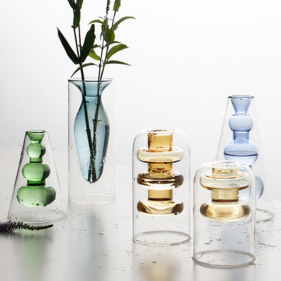 Fancy Glass Vase - Flower vase for home decor, office and gifting | Home decoration items