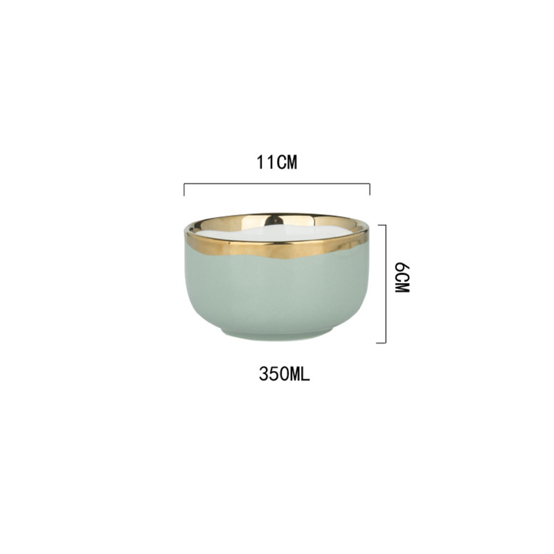 VERA Green Side Bowl 350 ml - Bowl,ceramic bowl, snack bowls, curry bowl, popcorn bowls | Bowls for dining table & home decor