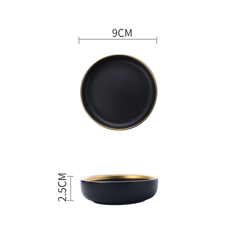 VERA Ceramic Deep Pasta Plate Black 8 Inch - Serving plate, pasta plate, lunch plate, deep plate | Plates for dining table & home decor