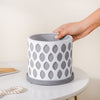 Grey Scalloped Plant Pot With Plate - Indoor planters and flower pots | Home decor items