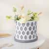 Grey Scalloped Plant Pot With Plate - Indoor planters and flower pots | Home decor items