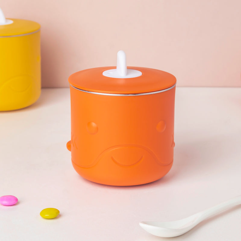 Keep Warm Stainless Steel Feeding Cup Orange 200 ml - Kids Lunch Box
