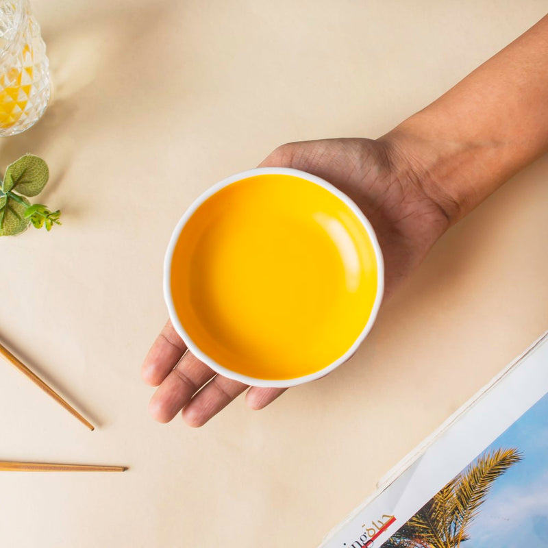 Chrome Ceramic Dessert Plate Red 4 Inch Set Of 2 - Serving plate, small plate, snacks plates | Plates for dining table & home decor