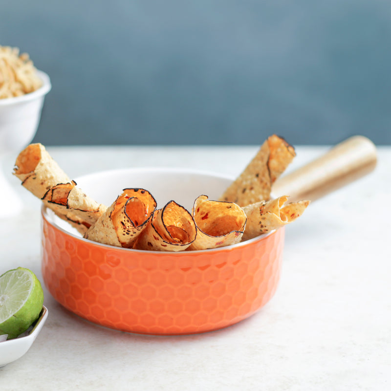Orange Bowl with Handle - Soup bowl, serving bowls, noodle bowl, snack bowl, popcorn bowls | Bowls for dining & home decor