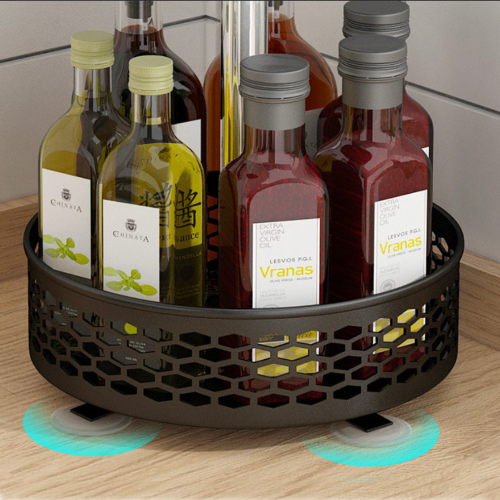 Rotating Metal Storage Rack Black Online - Premium Kitchen Organiser ...