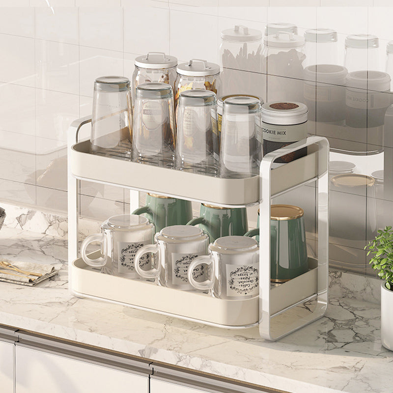 Double Decker Metal Organiser Rack White - Kitchen Organiser