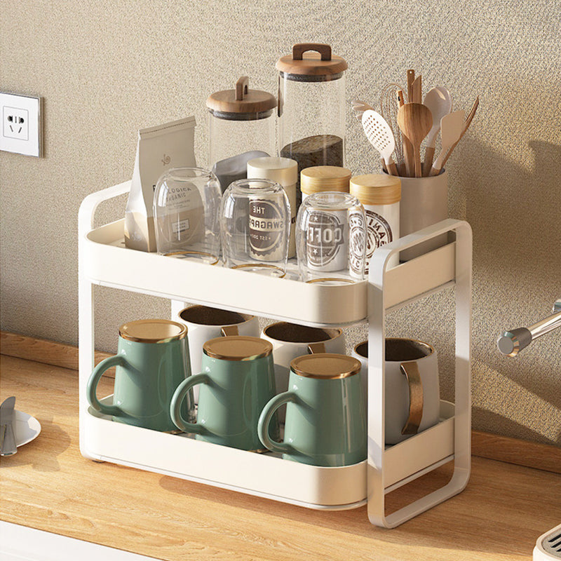 Double Decker Metal Organiser Rack White - Kitchen Organiser