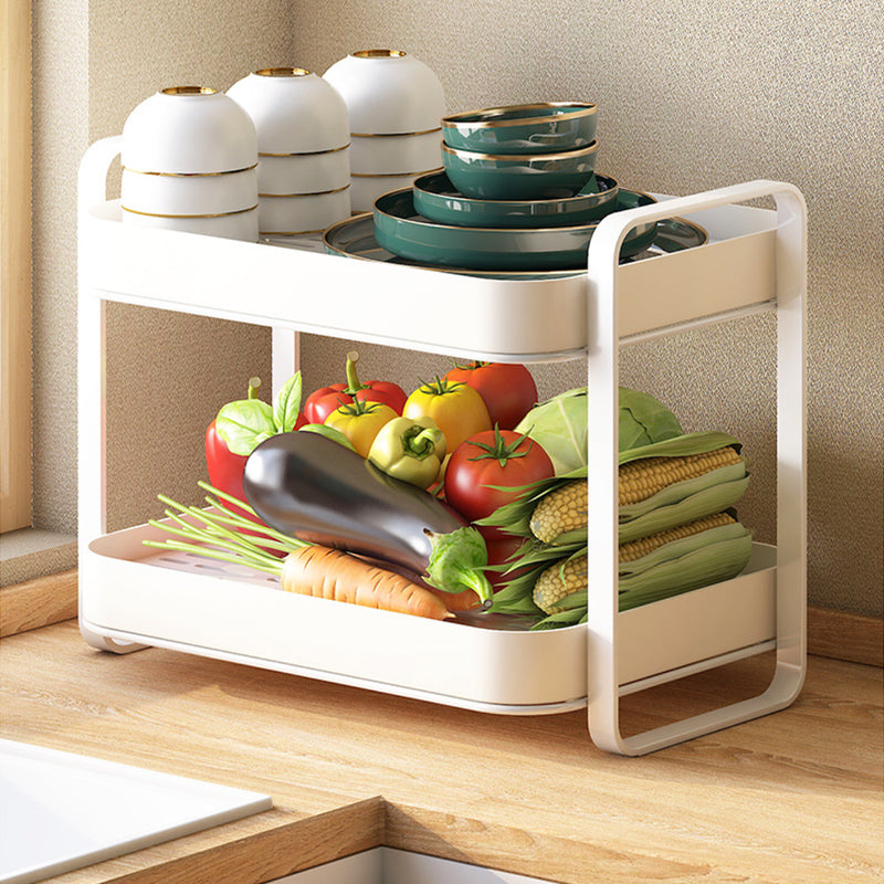 Double Decker Metal Organiser Rack White - Kitchen Organiser