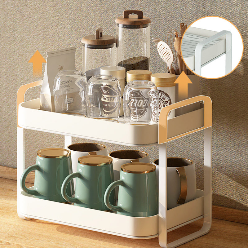 Double Decker Metal Organiser Rack White - Kitchen Organiser