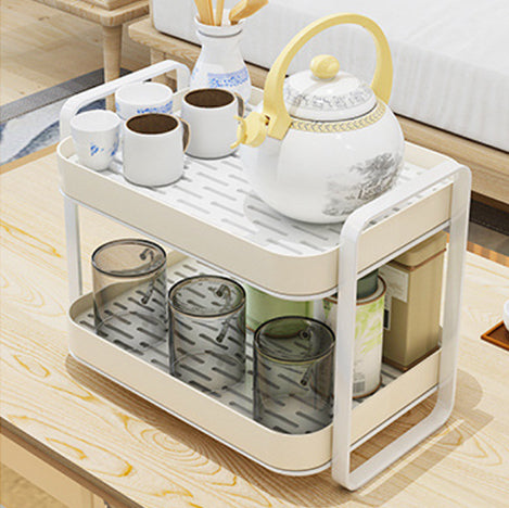 Double Decker Metal Organiser Rack White - Kitchen Organiser