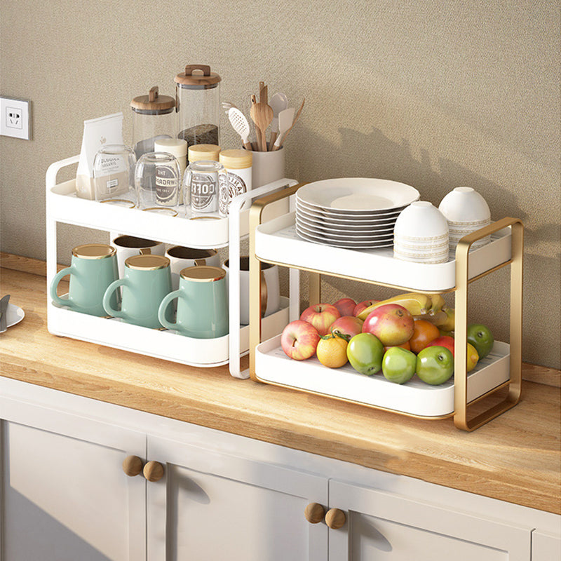 Double Decker Metal Organiser Rack White - Kitchen Organiser