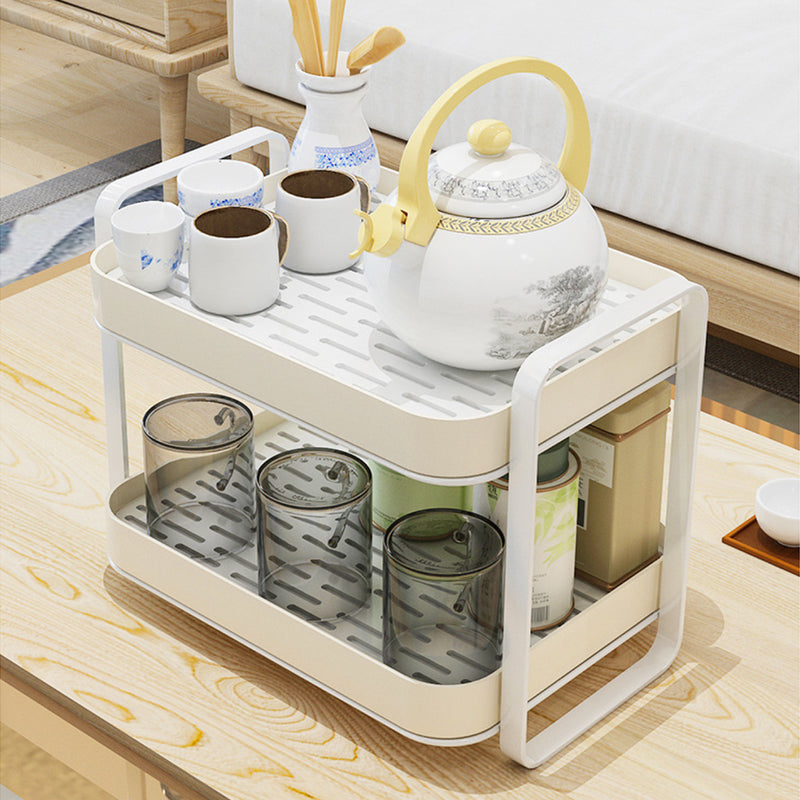 Double Decker Metal Organiser Rack White - Kitchen Organiser