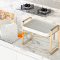 Double Decker Organiser Rack White Gold - Kitchen Organiser