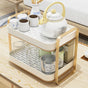 Double Decker Organiser Rack White Gold - Kitchen Organiser