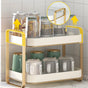 Double Decker Organiser Rack White Gold - Kitchen Organiser