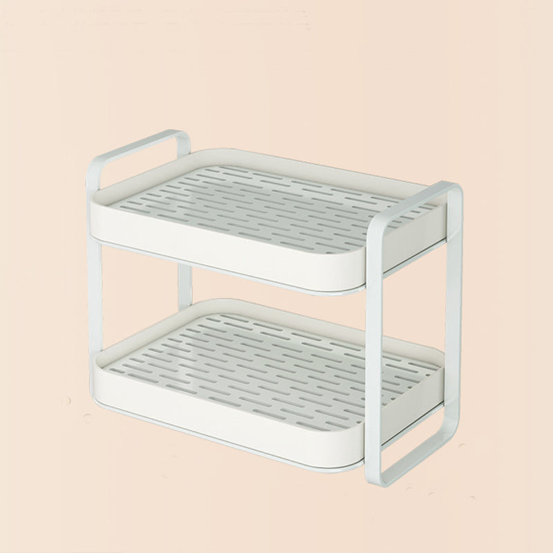 Double Decker Metal Organiser Rack White - Kitchen Organiser