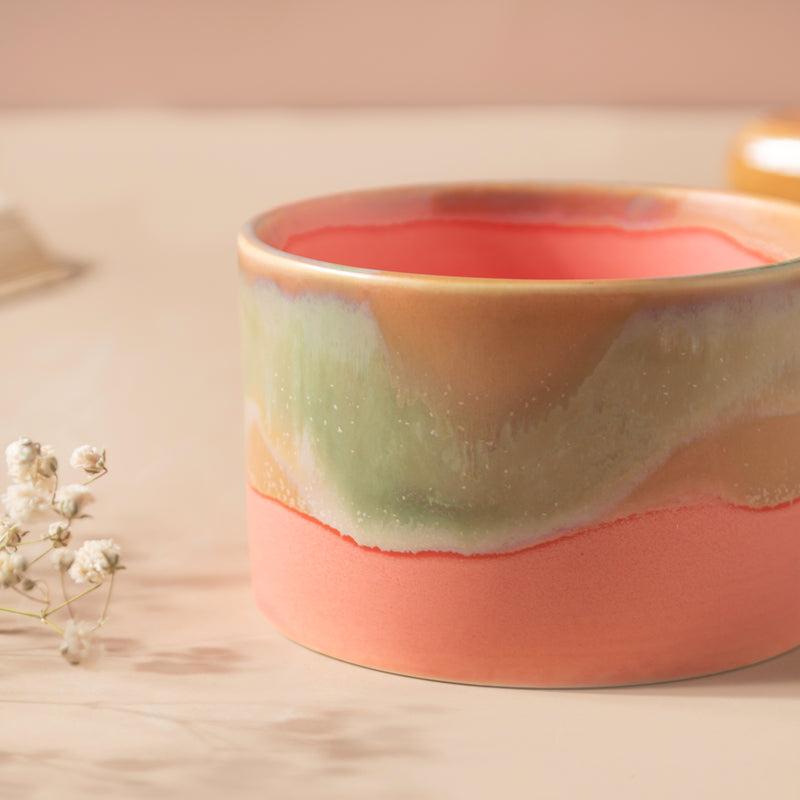 Opulent Ombre Pink Bowl 150 ml - Bowl, ceramic bowl, dip bowls, chutney bowl, dip bowls ceramic | Bowls for dining table & home decor 