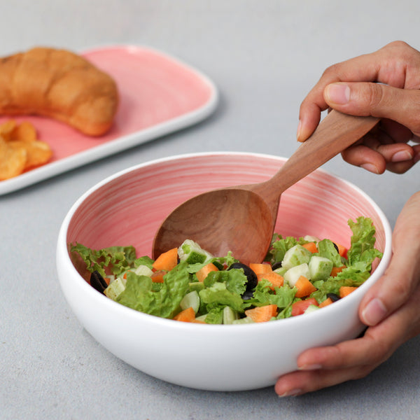 Pink Serving Bowl - Bowl, ceramic bowl, serving bowls, noodle bowl, salad bowls, bowl for snacks, large serving bowl | Bowls for dining table & home decor