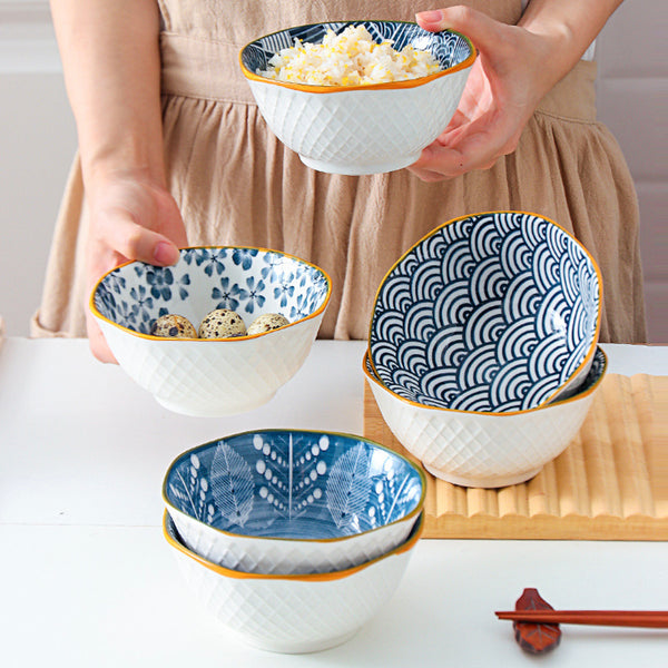 Printed Bowl Set of 8 - Bowl,ceramic bowl, snack bowls, curry bowl, popcorn bowls | Bowls for dining table & home decor