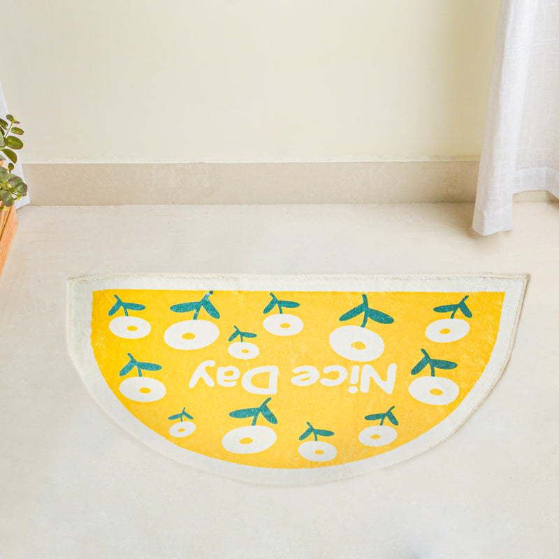 Yellow Semicircle Rug