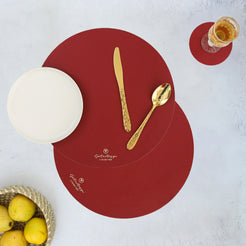 Round Placemat Maroon Set of 2