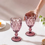 Rose Crystal Red Wine Glass Mauve Set Of 6 300 ml