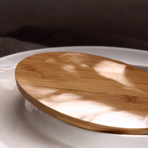 MAGNIFIQUE round wood and ceramic cheese plate board - Cheese platter, serving platter, food platters | Plates for dining & home decor
