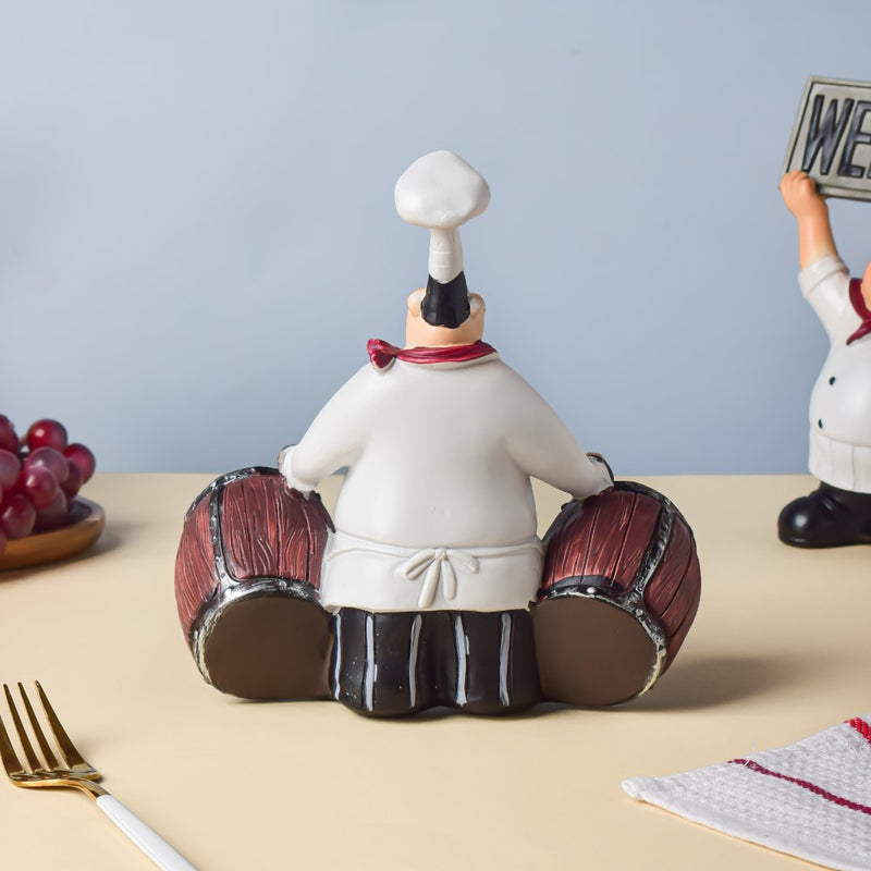 Table Chef With Salt And Pepper Shaker Cannon - Showpiece | Home decor item | Room decoration item