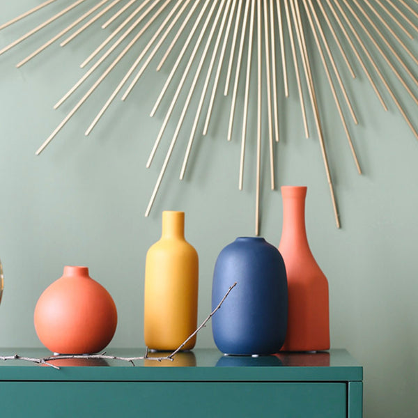 Short Cylinder Vase - Flower vase for home decor, office and gifting | Home decoration items