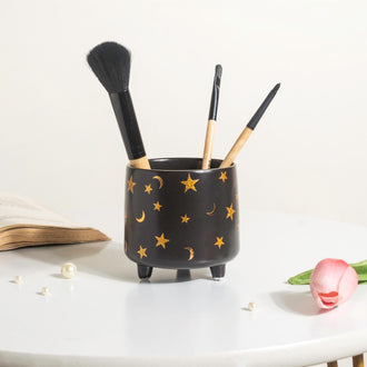 Stars and Moons Black Ceramic Planter Small - Indoor planters and flower pots | Home decor items