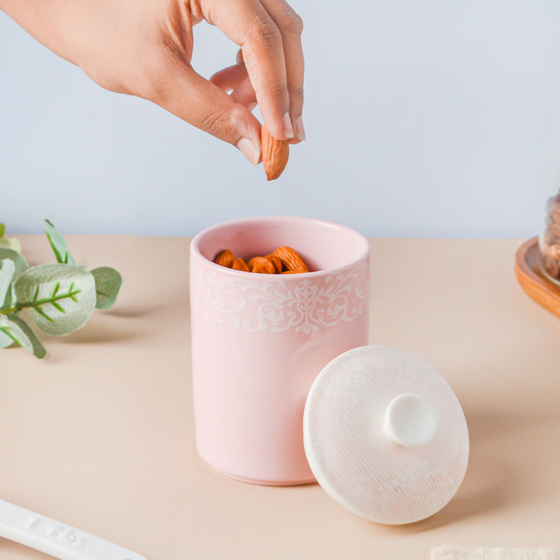 Riona Floral Ceramic Canister Pink - Jar