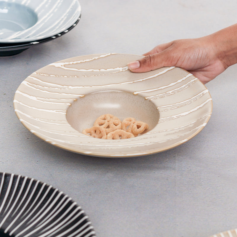 Sleek Pasta Bowl - Serving plate, pasta plate, lunch plate, deep plate | Plates for dining table & home decor