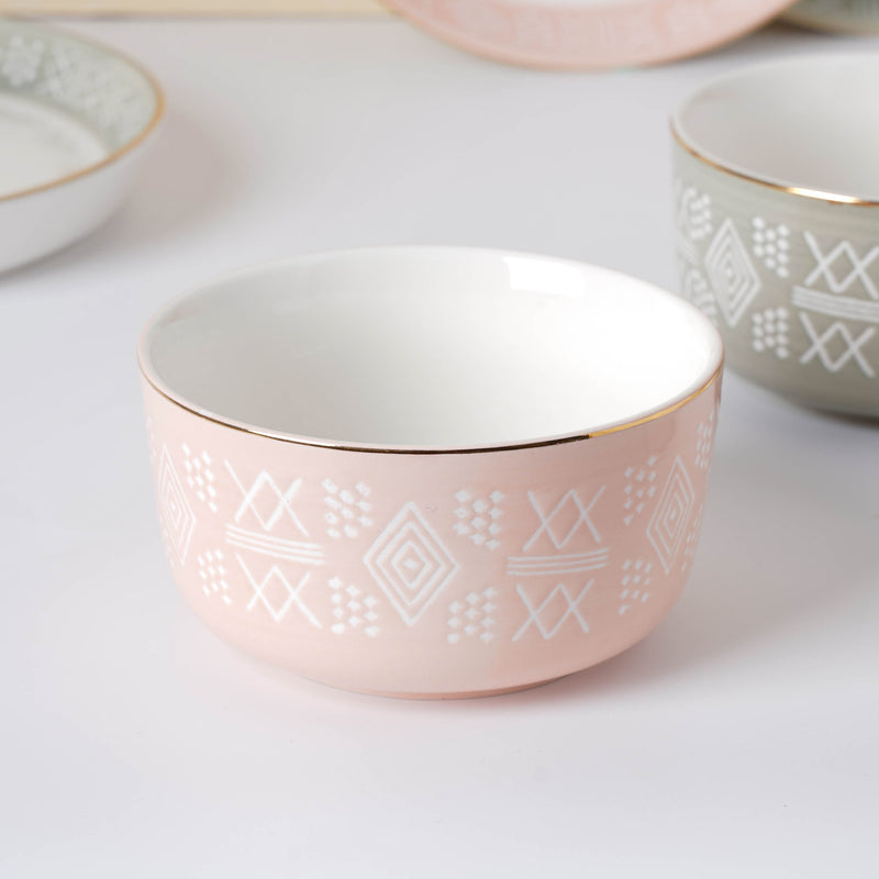 Azo Pink Grey 34 Piece Dinner Set For 6