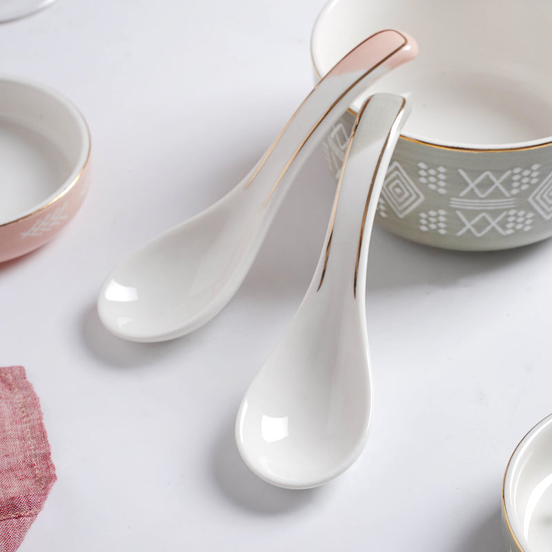 Azo Pink Grey 34 Piece Dinner Set For 6